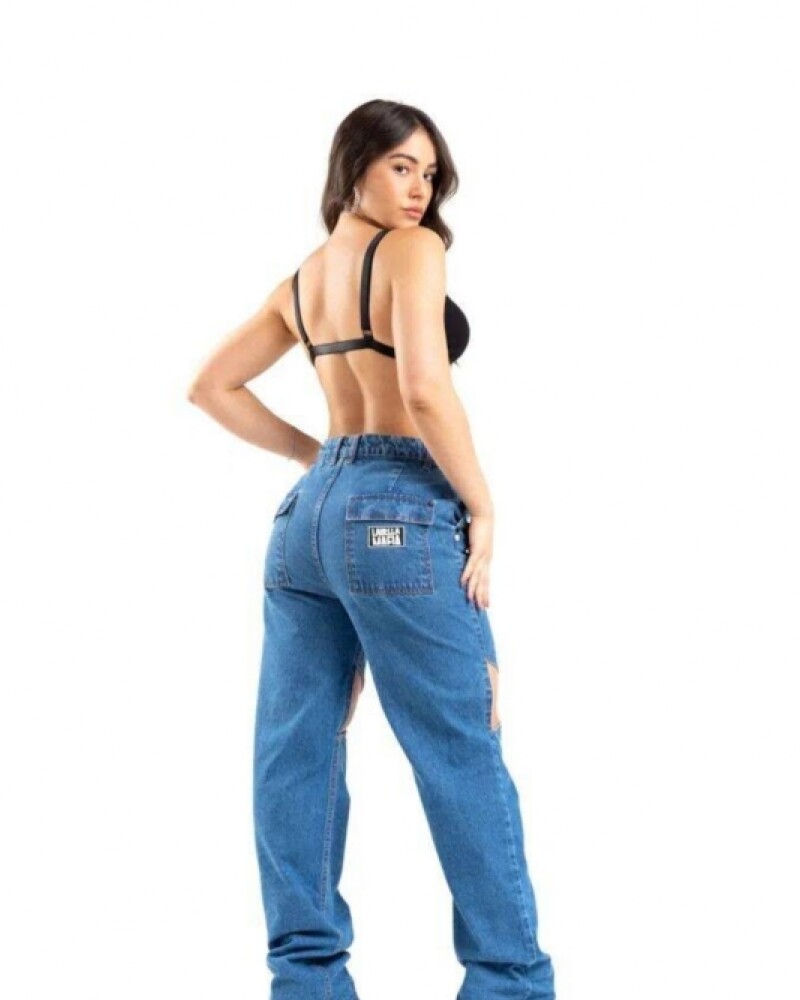 viceversa PANTALON COLOR JEAN BY LA BELLAMAFIA En oferta