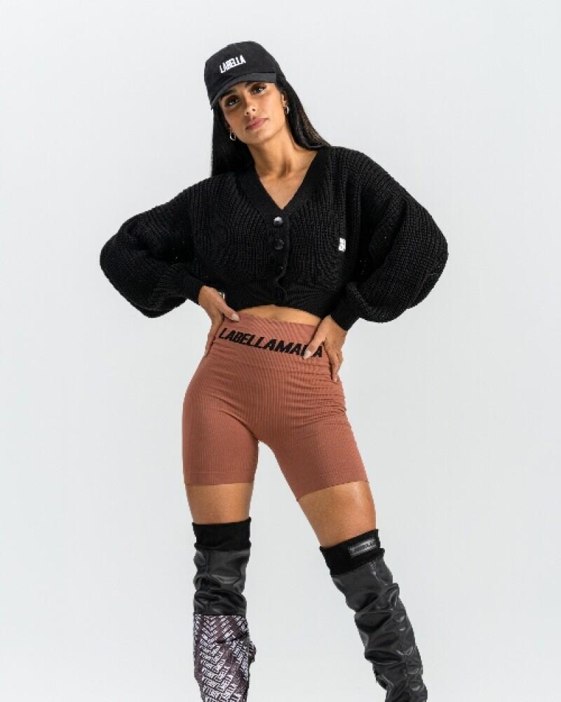 viceversa CARDIGAN CORTO NEGRO CON BOTONES Venta caliente