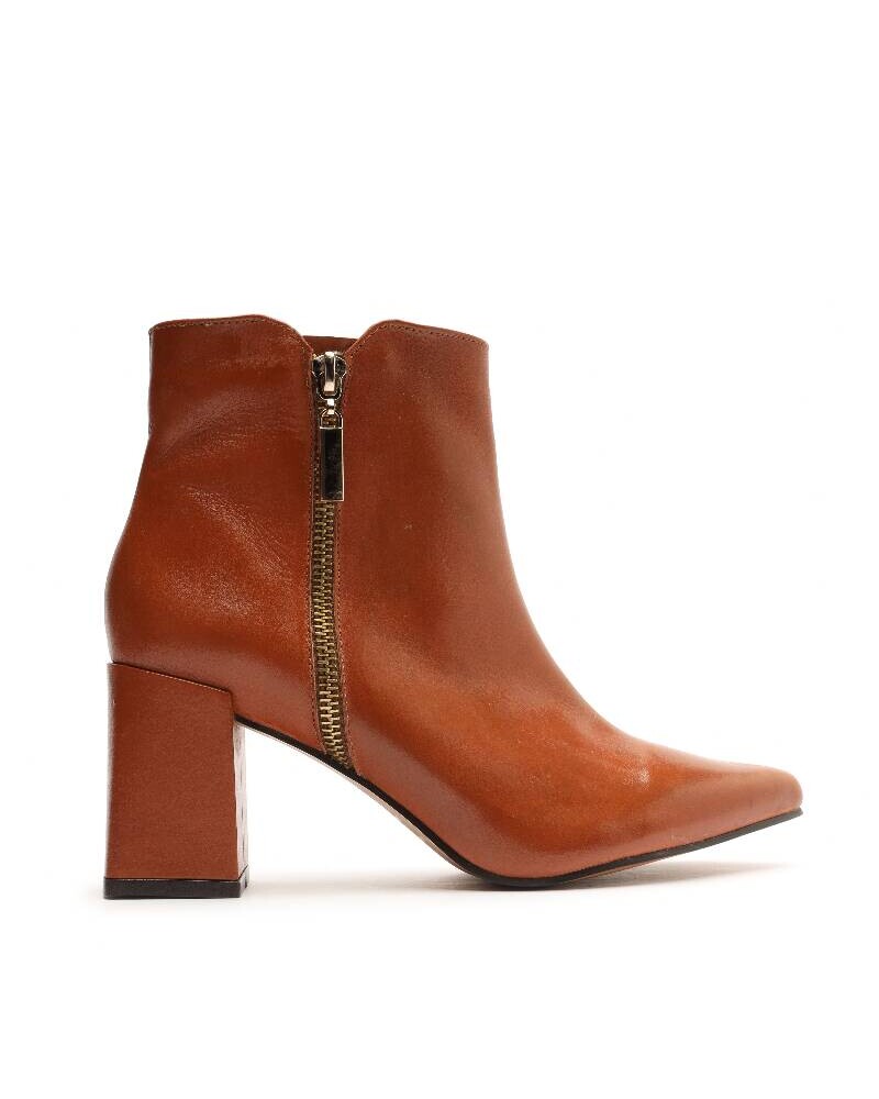 viceversa BOTA MARRON CORTA CLASICA CON CIERRE DORADO Rebajas online