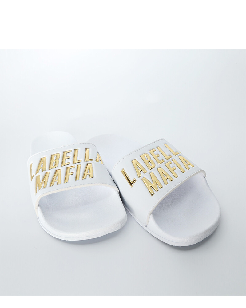viceversa CHINELAS FUTURA BLANCA & DORADO