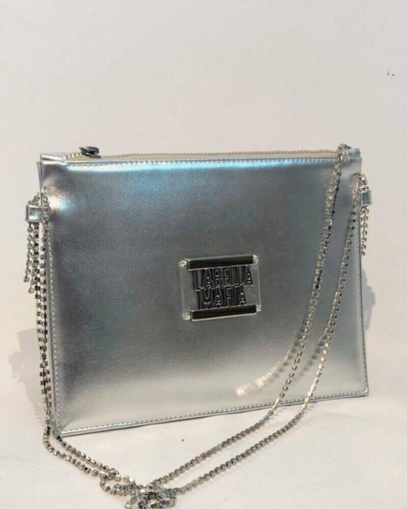 viceversa CARTERA LABELLA MAFIA PLATEADA CON STRASS En línea