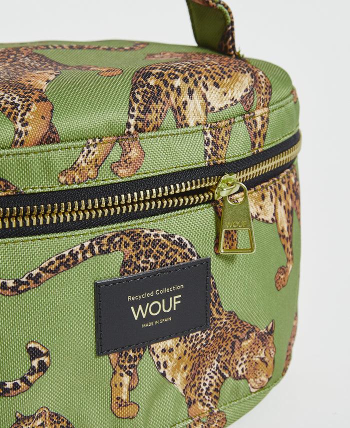 wouf Olive Leopard Vanity Bag Descuento por venta flash