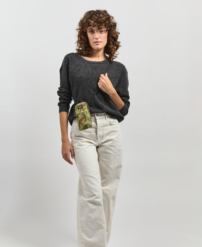 wouf Olive Leopard Crossbody Phone Bag En oferta