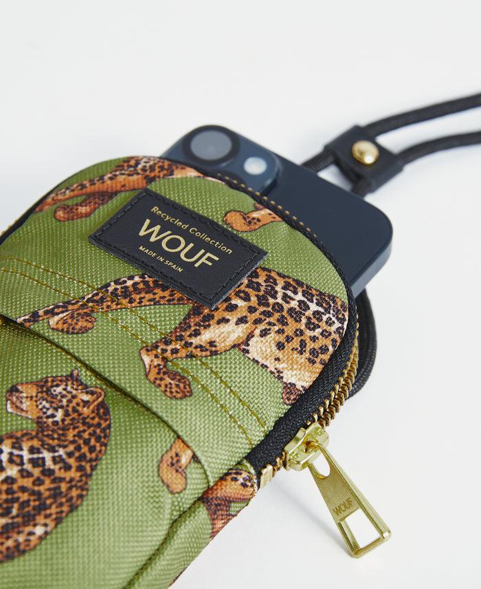 wouf Olive Leopard Crossbody Phone Bag En oferta