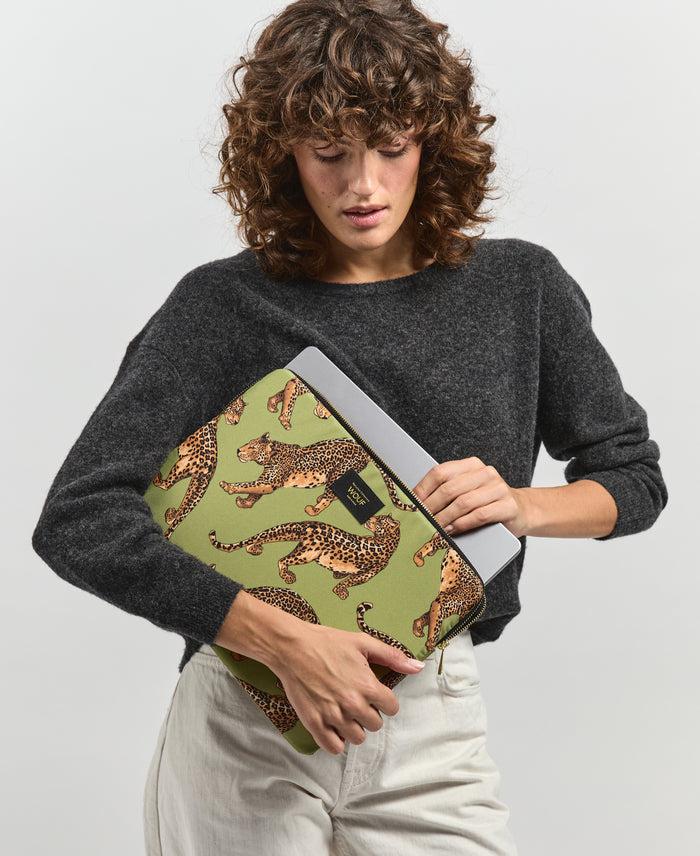 wouf Olive Leopard Laptop Sleeve 13&14 Tienda