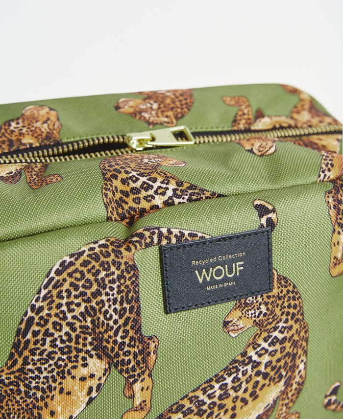 wouf Olive Leopard Large Toiletry Bag Liquidación