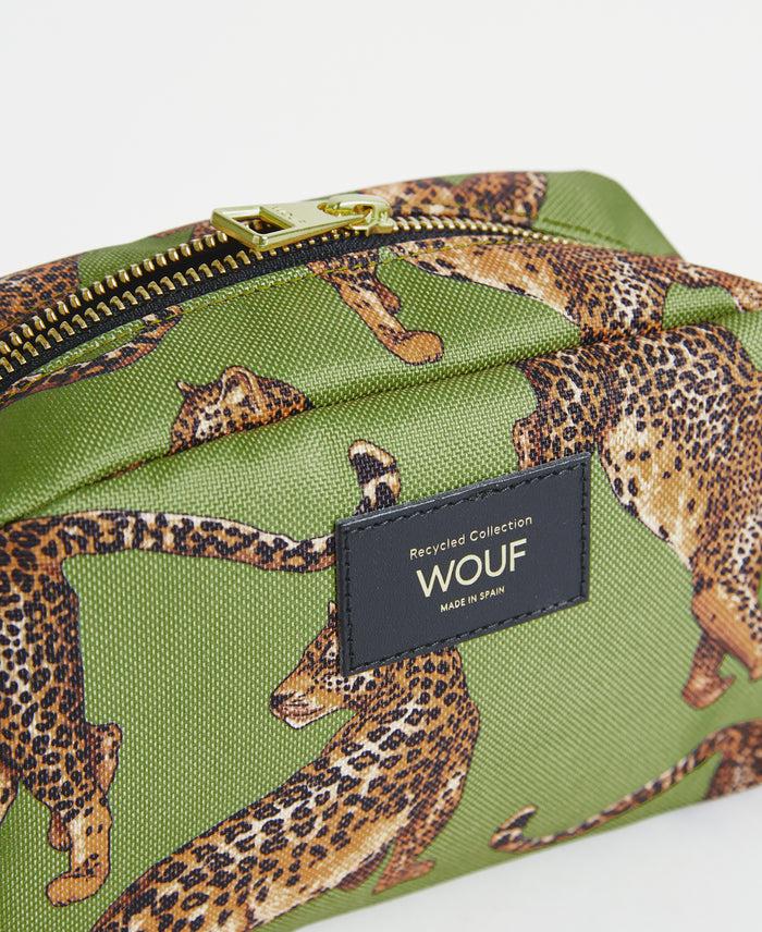 wouf Olive Leopard Toiletry Bag Venta caliente