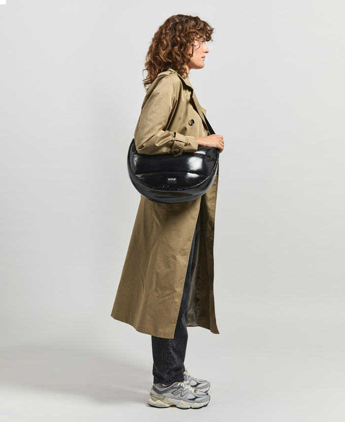 wouf Black Glossy Large Crossbody Bag Promoción por tiempo limitado