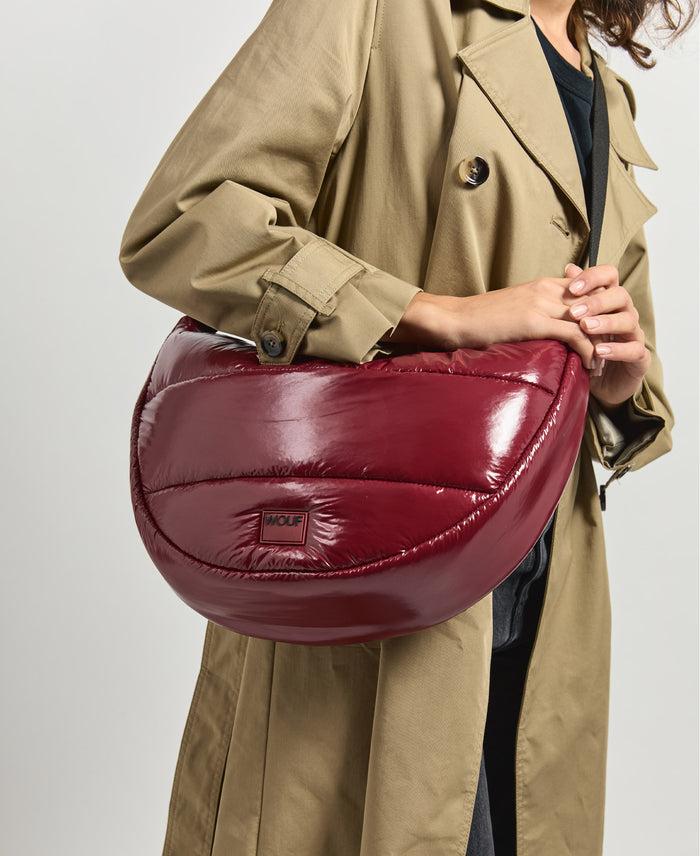 wouf Burgundy Glossy Large Crossbody Bag Oferta especial de fábrica