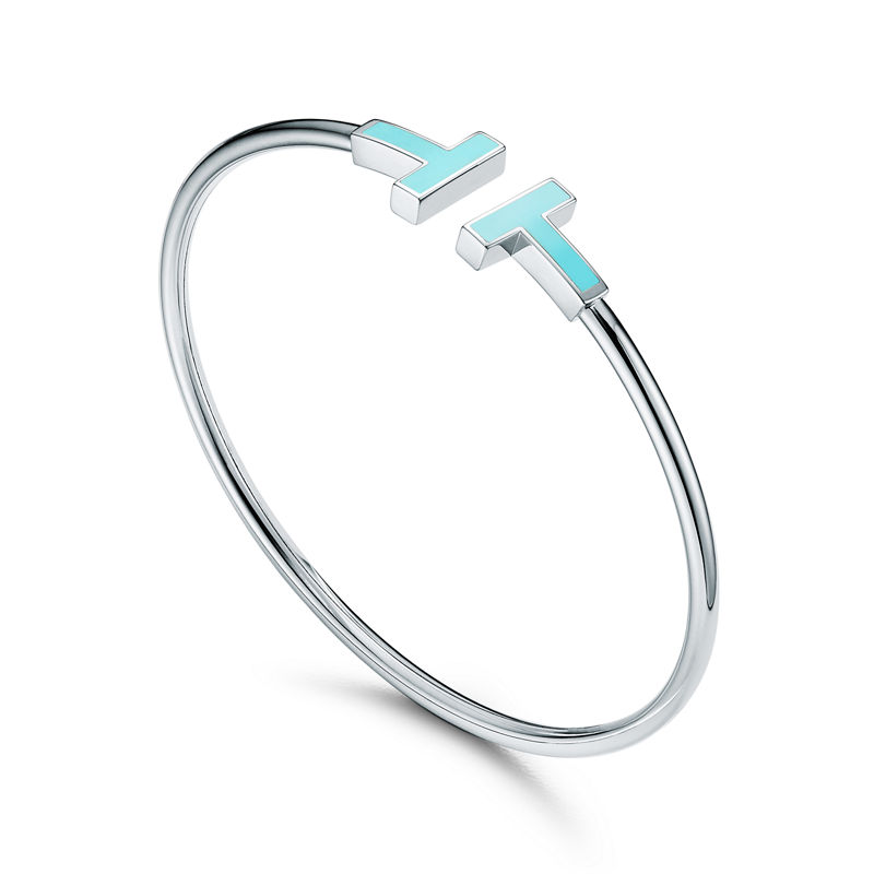 Tiffany & Co. Tiffany T Pulsera Wire de turquesa de oro blanco 2025