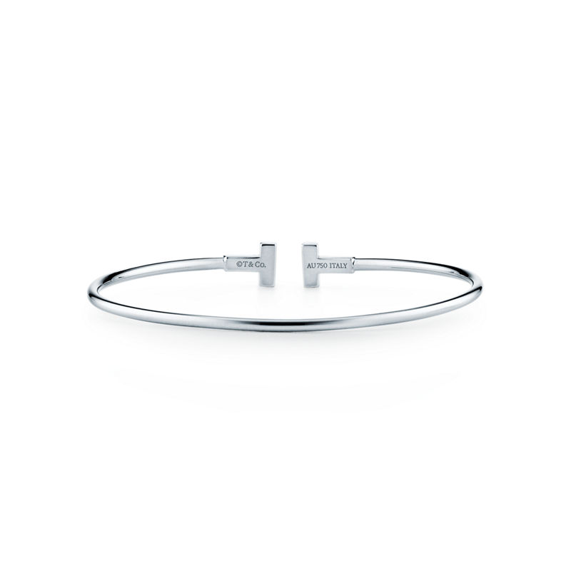 Tiffany & Co. Tiffany T Pulsera Wire estrecha de oro blanco En línea