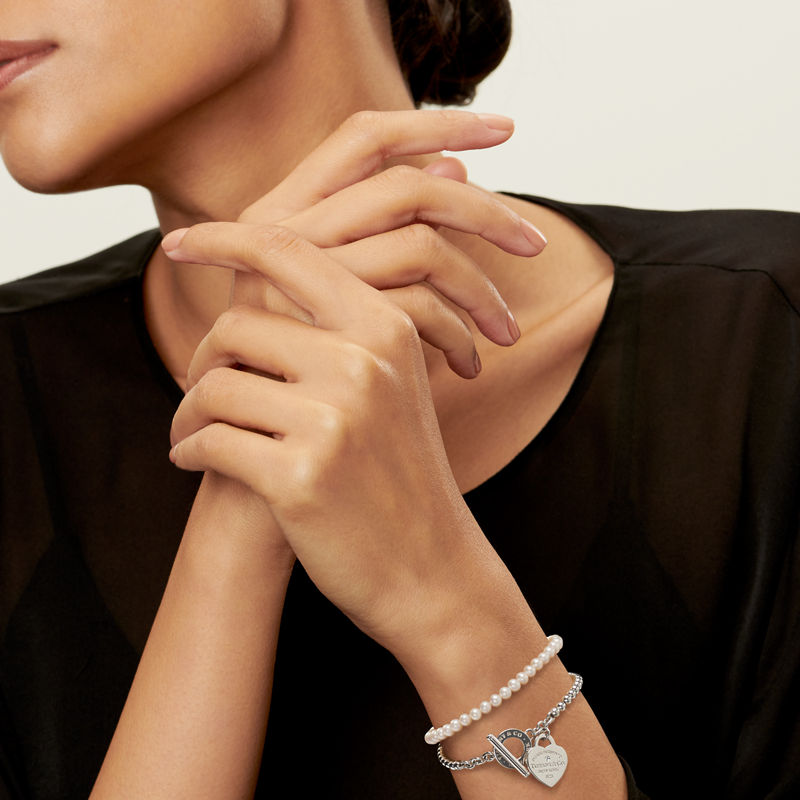 Tiffany & Co. Return to Tiffany™ Pulsera de cuentas de varias vueltas en plata con perlas y un diamante tamaño pequeño Rebajas