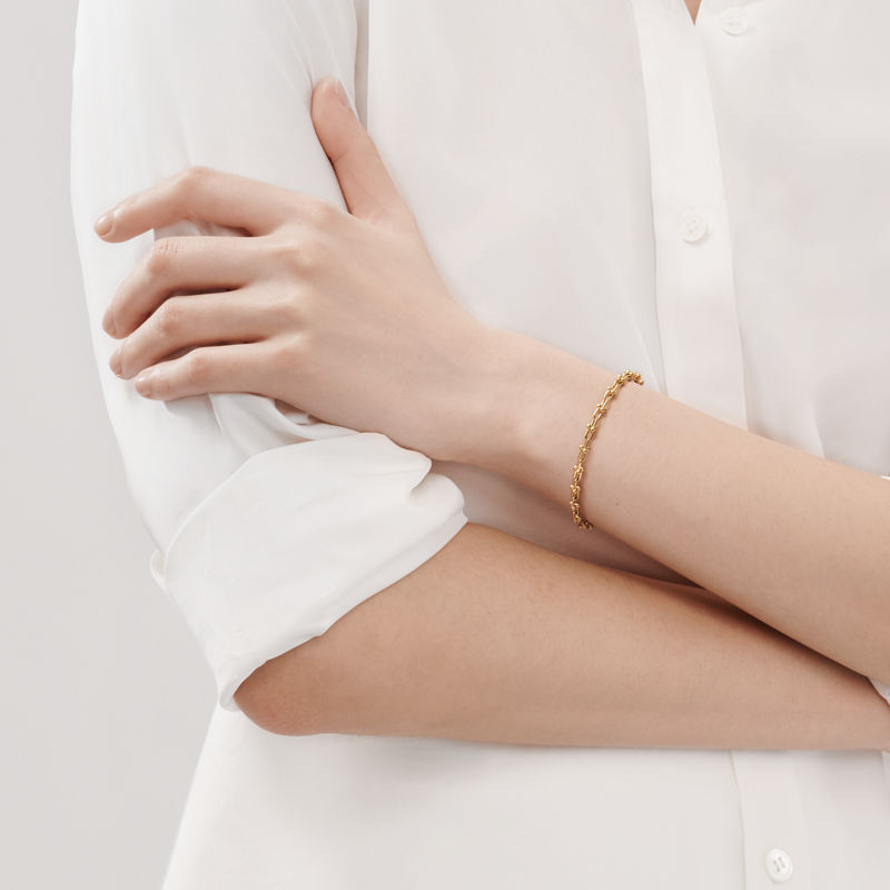 Tiffany & Co. Tiffany HardWear Pulsera de microeslabones de oro amarillo Ofertas
