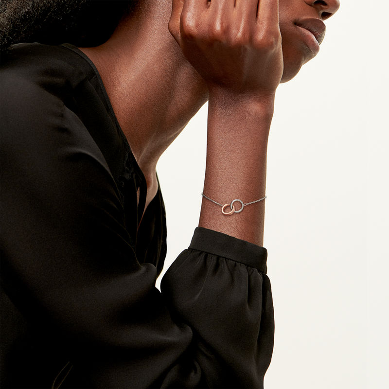 Tiffany & Co. Tiffany 1837™ Pulsera de cadena con círculos entrelazados en plata de ley y oro rosa Rebajas de fábrica