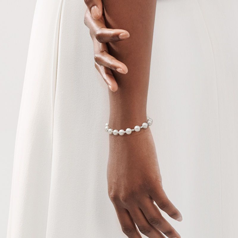 Tiffany & Co. Tiffany HardWear Pulsera de perla en plata 7-8 mm Tienda