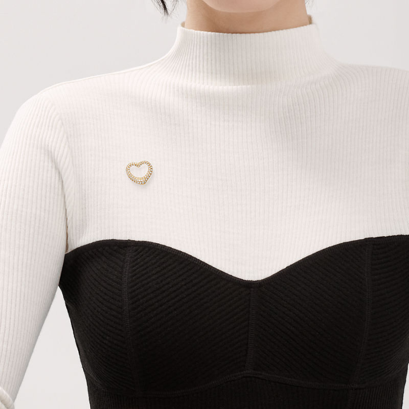 Tiffany & Co. Elsa Peretti® Broche Open Heart de oro amarillo con diamantes en pavé Envío gratis