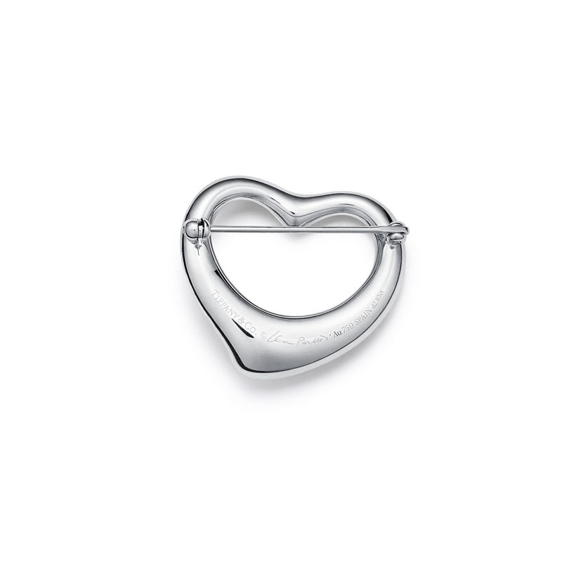 Tiffany & Co. Elsa Peretti® Broche Open Heart de platino con diamantes en pavé Envío gratis