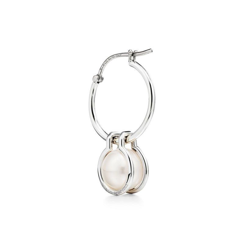 Tiffany & Co. Tiffany HardWear Pendientes de aro con perlas en plata de ley de plata de ley ÚLTIMAS EDICIONES