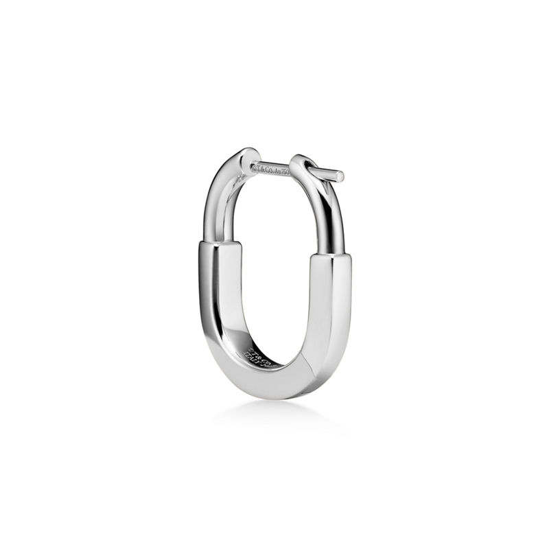 Tiffany & Co. Tiffany Lock Pendientes pequeños de oro blanco con diamantes En oferta