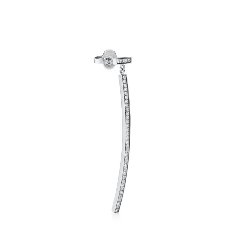 Tiffany & Co. Tiffany T Pendientes estilo barra de diamantes de oro blanco Oferta exclusiva