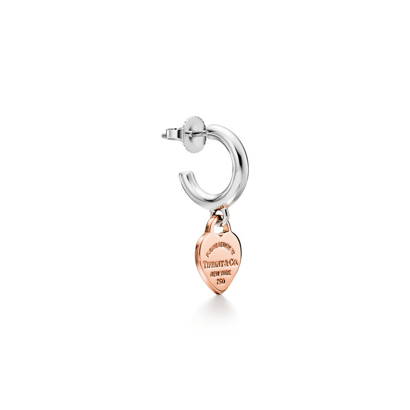 Tiffany & Co. Return to Tiffany™ Pendientes de aro de plata de ley y oro rosa tamaño mini Descuento por venta flash