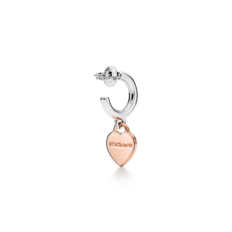 Tiffany & Co. Return to Tiffany™ Pendientes de aro de plata de ley y oro rosa tamaño mini Descuento por venta flash
