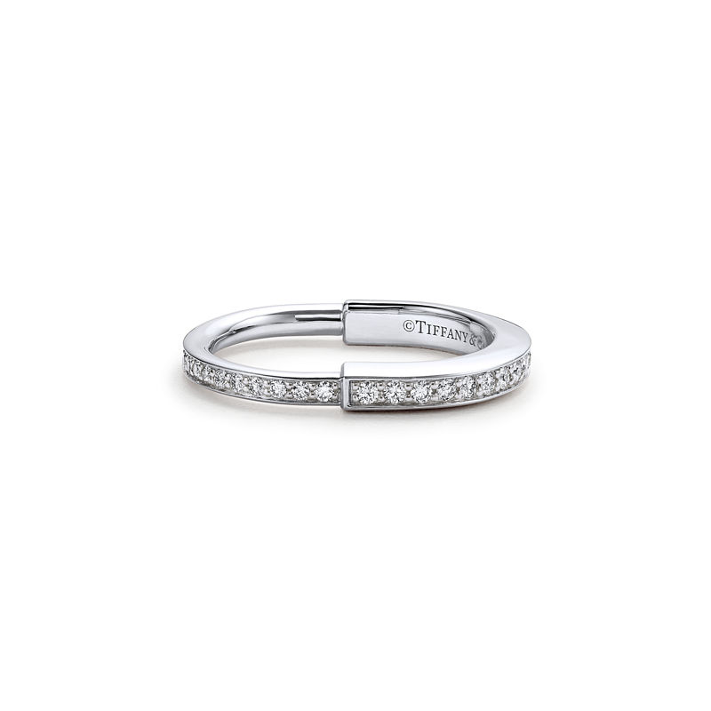 Tiffany & Co. Tiffany Lock Anillo de oro blanco con diamantes en pavé Rebajas