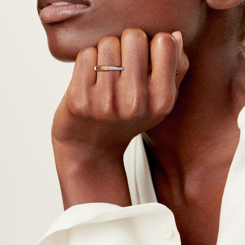Tiffany & Co. Tiffany Lock Anillo de oro rosa y blanco con diamantes En oferta