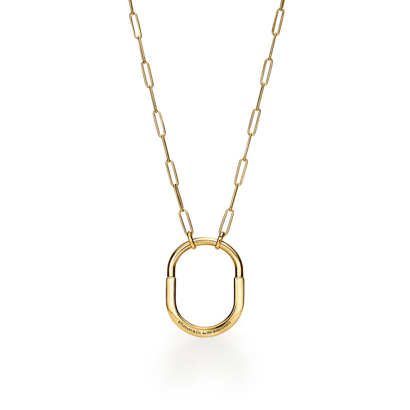 Tiffany & Co. Tiffany Lock Colgante en oro amarillo con diamantes tamaño grande Rebajas baratas
