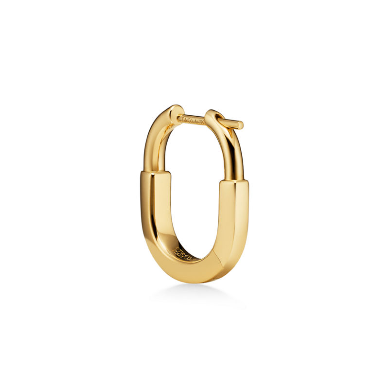 Tiffany & Co. Tiffany Lock Pendientes pequeños de oro amarillo con diamantes Los más vendidos