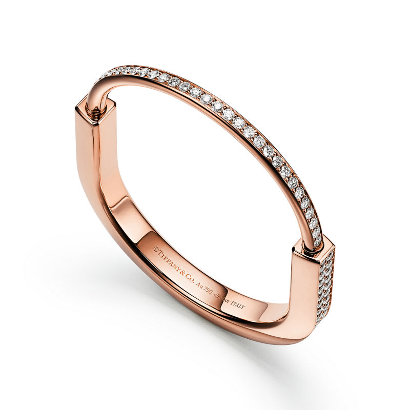 Tiffany & Co. Tiffany Lock Brazalete en oro rosa con pavé completo de diamantes Tienda
