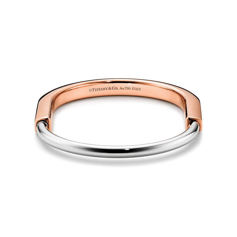Tiffany & Co. Tiffany Lock Brazalete en oro rosa y blanco Mejor oferta