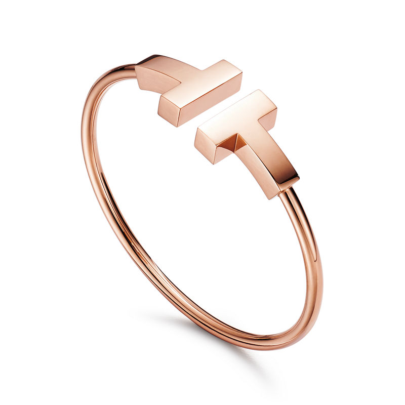Tiffany & Co. Tiffany T Pulsera Wire ancha de oro rosa Oferta especial de fábrica