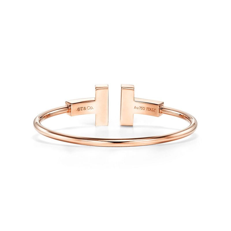 Tiffany & Co. Tiffany T Pulsera Wire ancha de oro rosa Oferta especial de fábrica