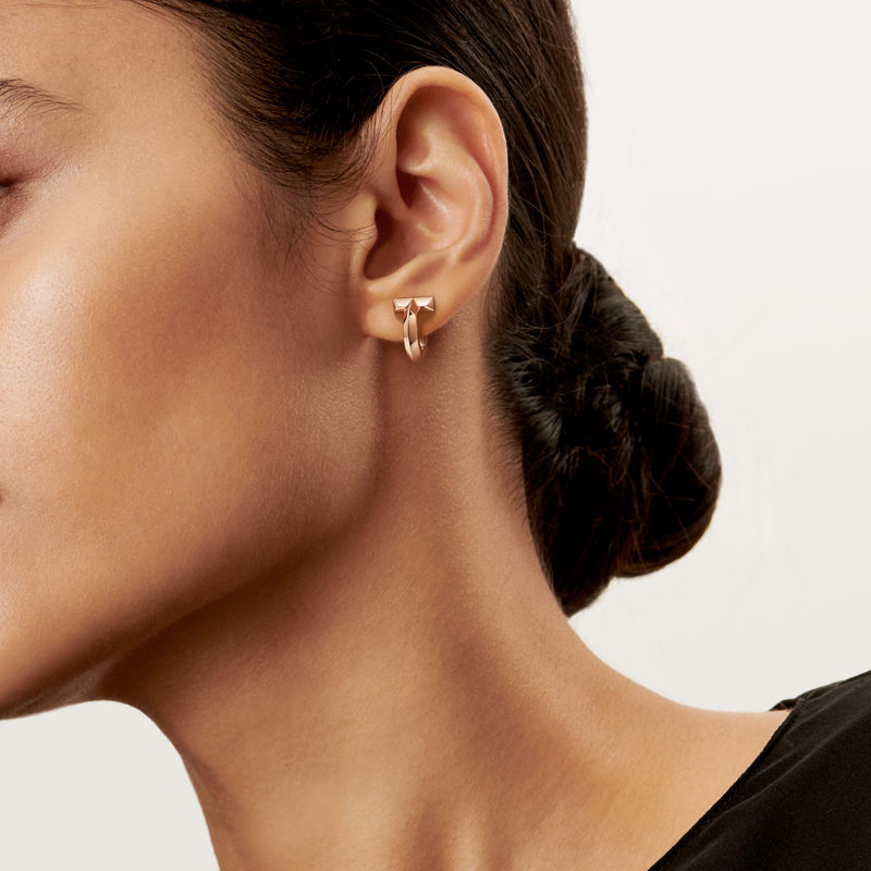 Tiffany & Co. Tiffany T Pendientes de aro T1 de oro rosa Promoción trimestral