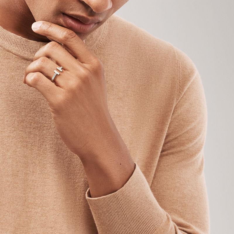 Tiffany & Co. Tiffany T Anillo Square de plata de ley Limitado a 3 días