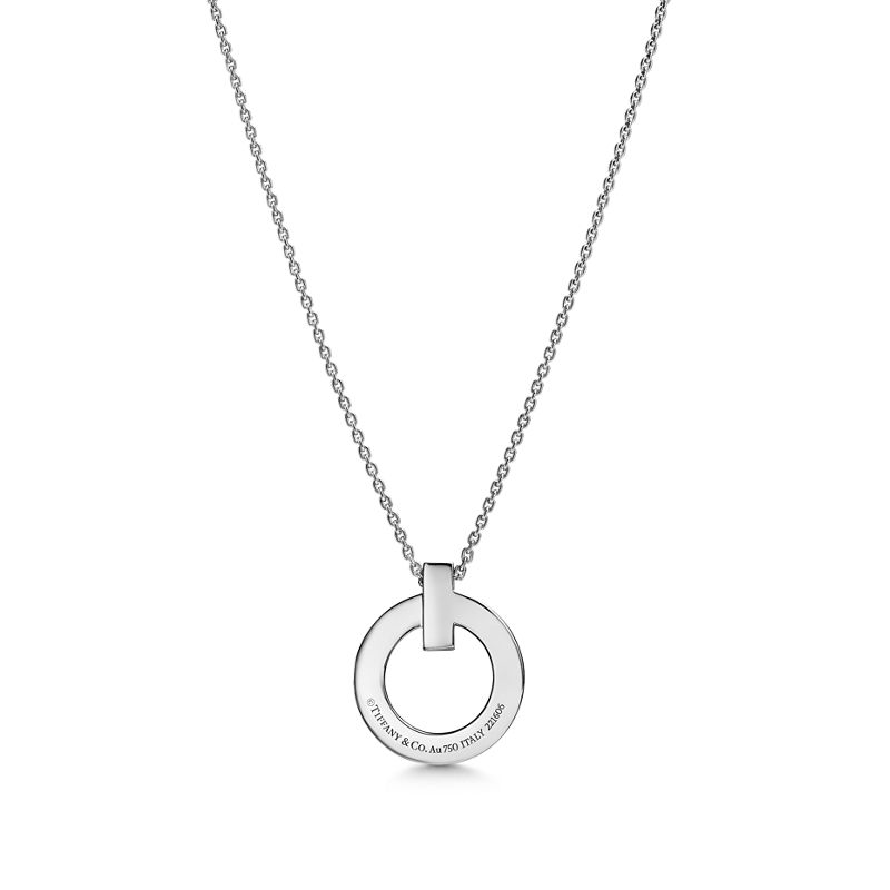 Tiffany & Co. Tiffany T T1 Colgante circular de oro blanco tamaño pequeño Ahorra y exporta