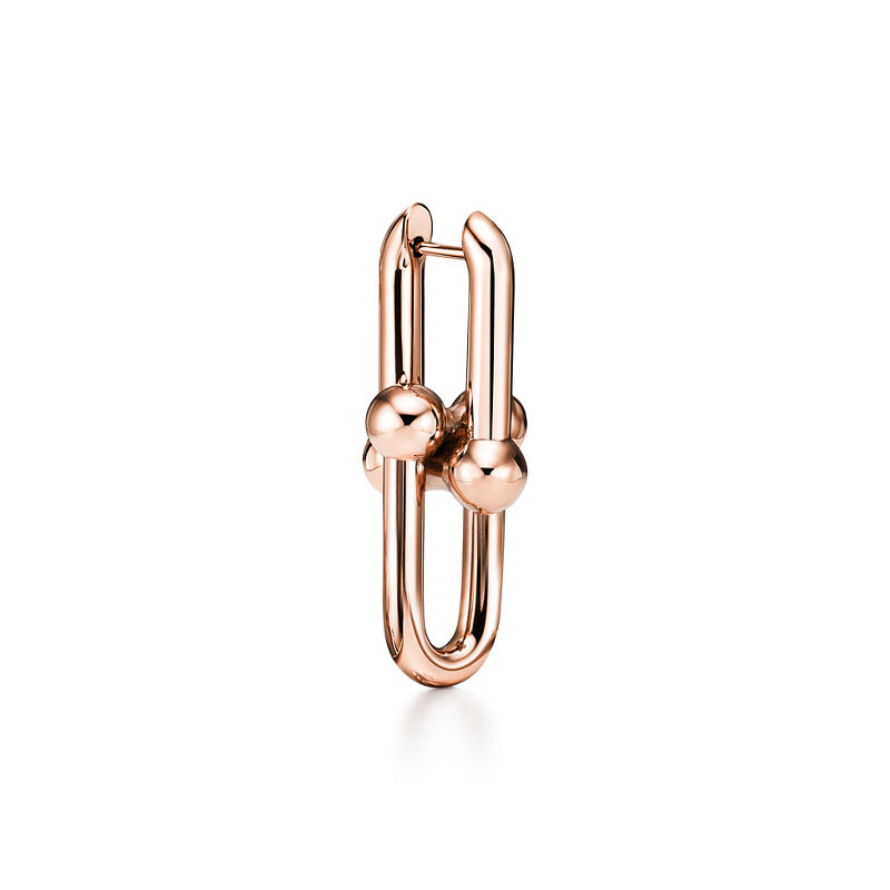 Tiffany & Co. Tiffany HardWear Pendientes de eslabones grandes de oro rosa Descuento por venta flash