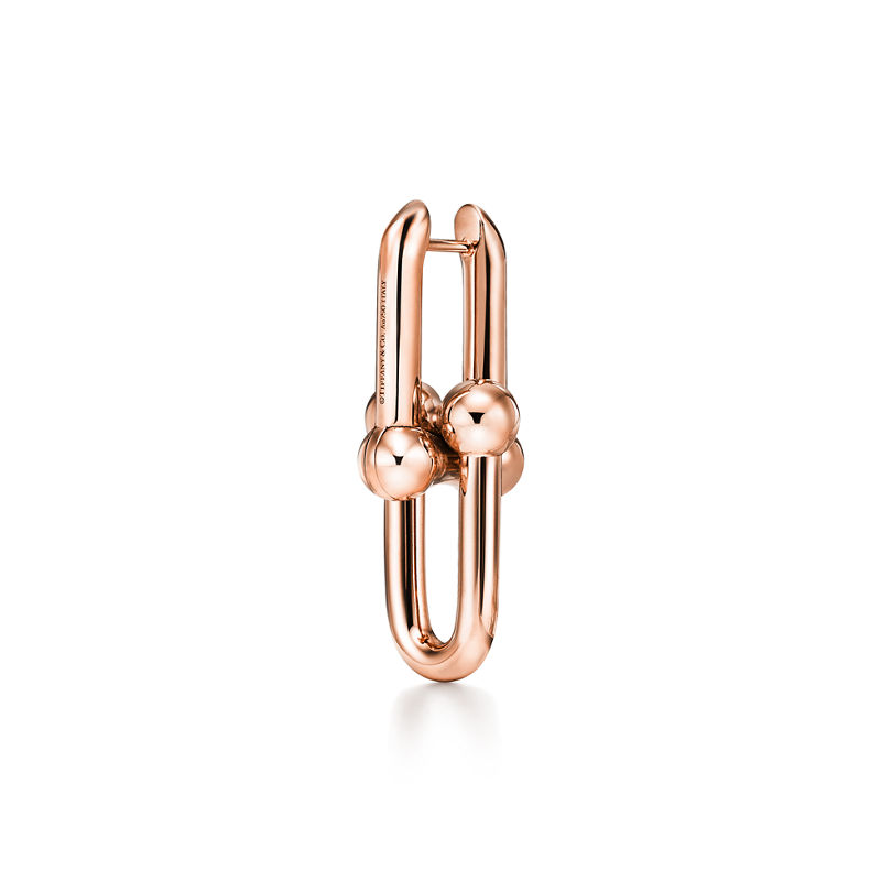 Tiffany & Co. Tiffany HardWear Pendientes de eslabones grandes de oro rosa Descuento por venta flash