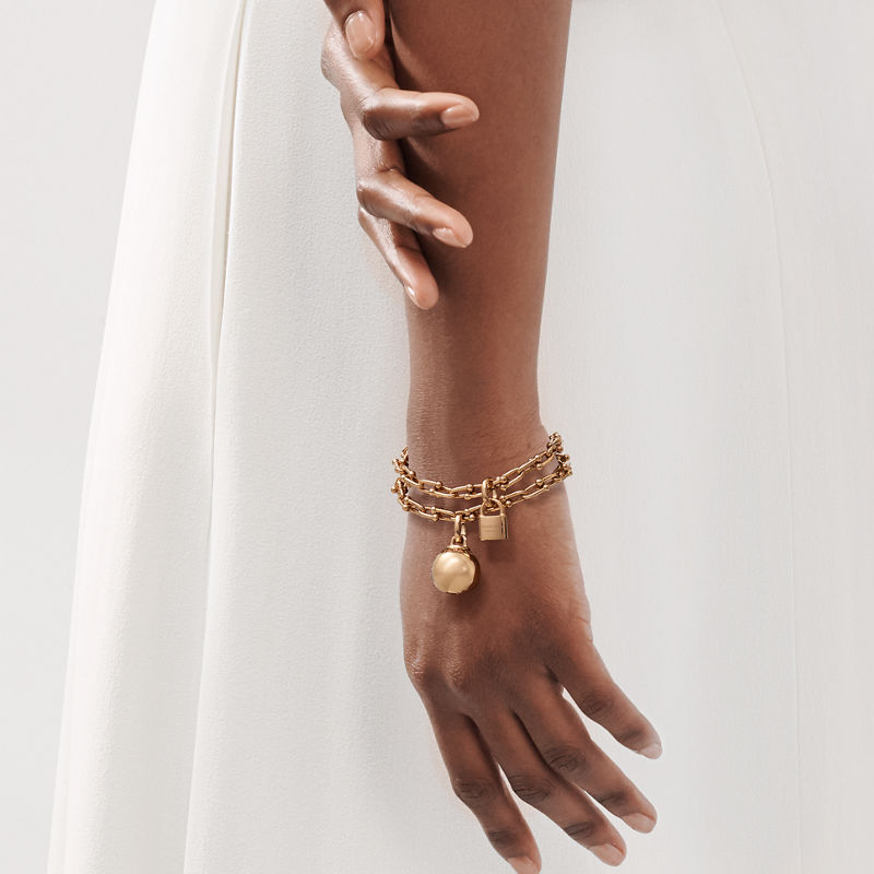 Tiffany & Co. Tiffany HardWear Pulsera de varias vueltas con eslabones pequeños de oro rosa Ofertas especiales