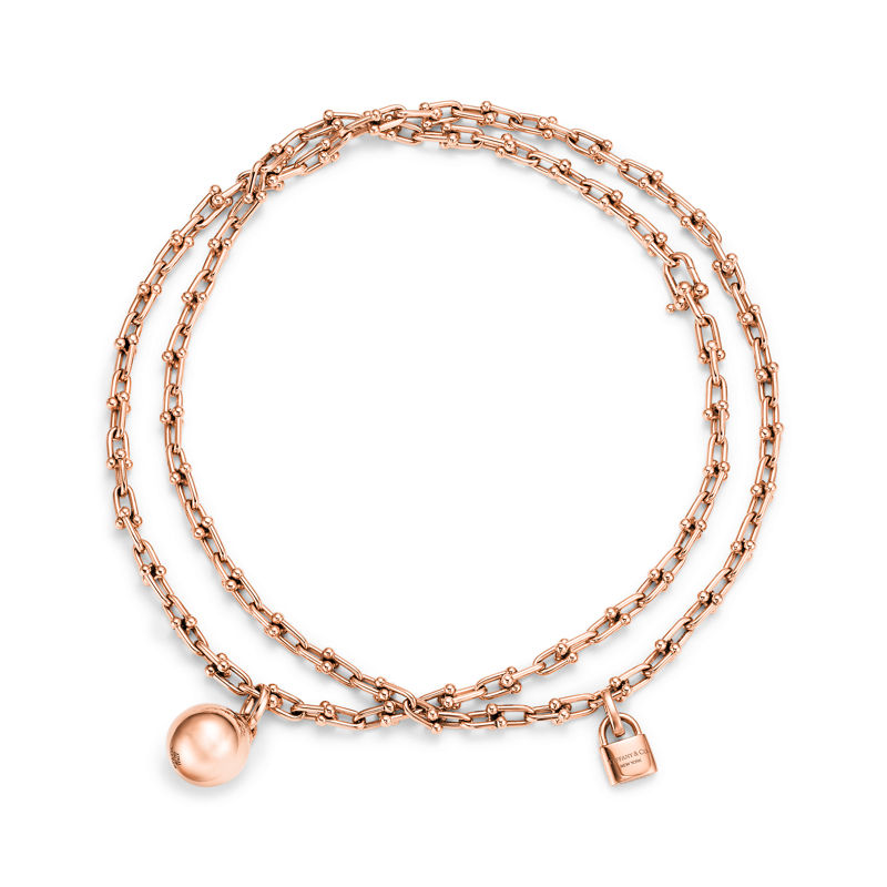 Tiffany & Co. Tiffany HardWear Collar de varias vueltas con eslabones pequeños de oro rosa Grandes ahorros