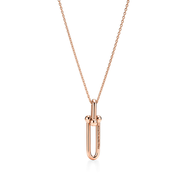 Tiffany & Co. Tiffany HardWear Colgante con eslabón alargado de oro rosa Precio ultrabajo