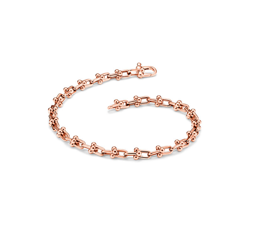 Tiffany & Co. Tiffany HardWear Pulsera de microeslabones de oro rosa Venta caliente