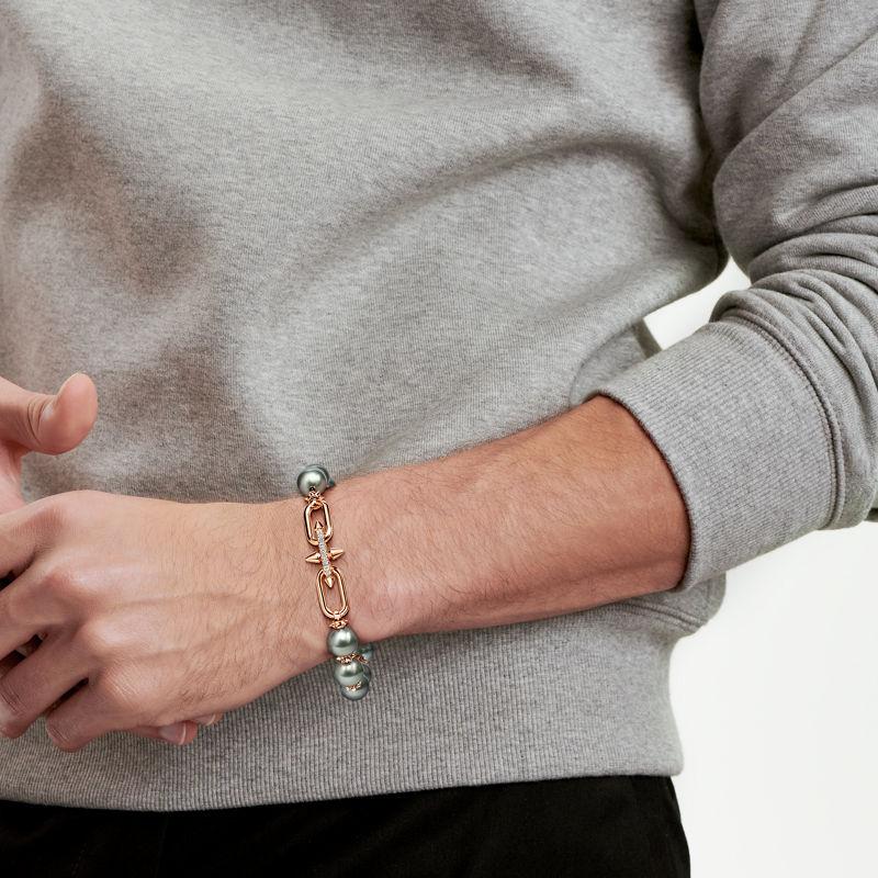 Tiffany & Co. Tiffany Titan by Pharrell Williams Pulsera de perlas de Tahití y oro con diamantes Liquidación