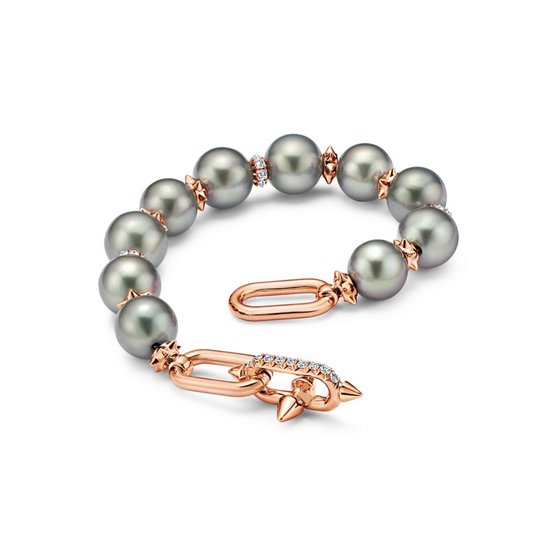 Tiffany & Co. Tiffany Titan by Pharrell Williams Pulsera de perlas de Tahití y oro con diamantes Liquidación