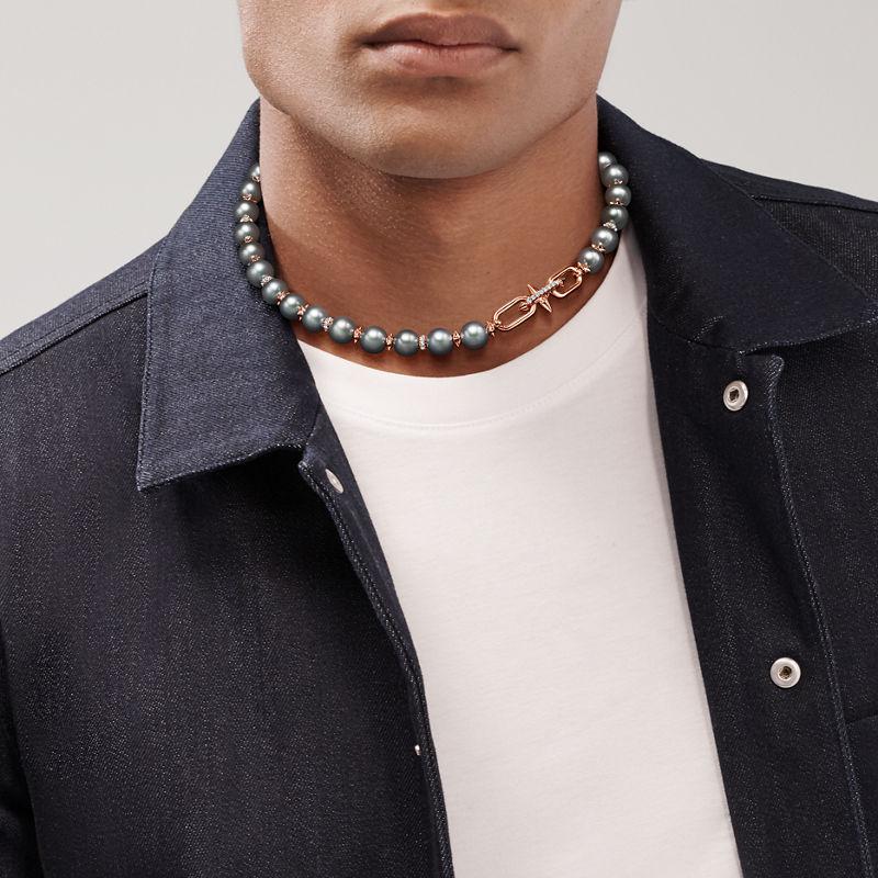 Tiffany & Co. Tiffany Titan by Pharrell Williams Collar de perlas de Tahití y oro con diamantes Mejor oferta