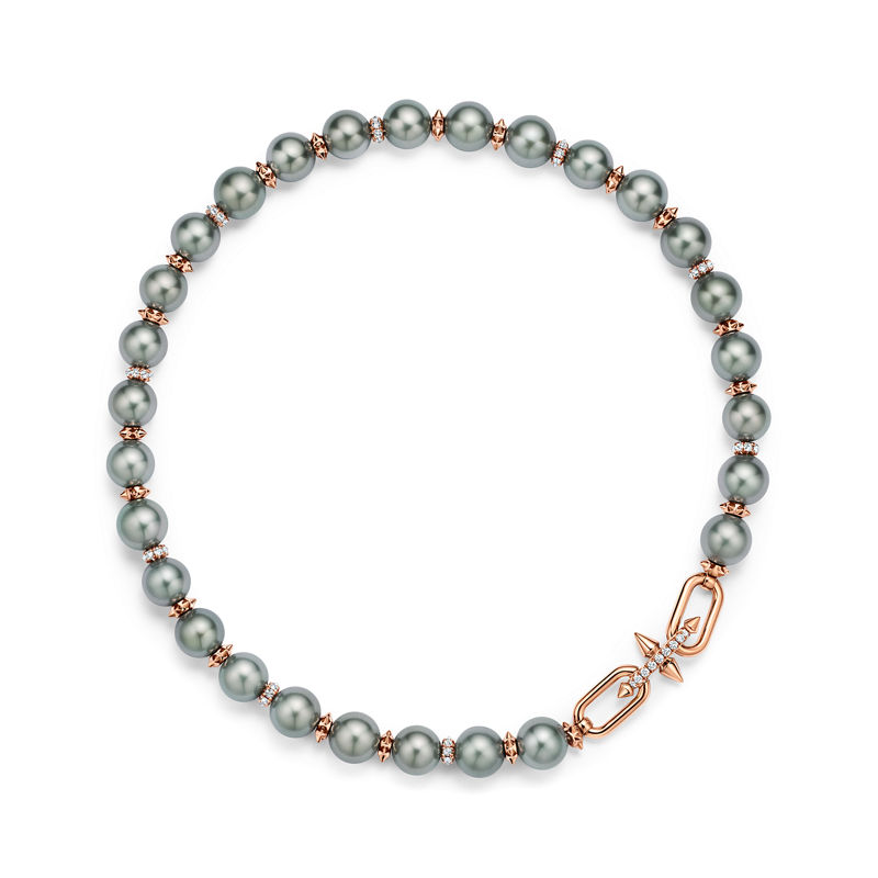 Tiffany & Co. Tiffany Titan by Pharrell Williams Collar de perlas de Tahití y oro con diamantes Mejor oferta