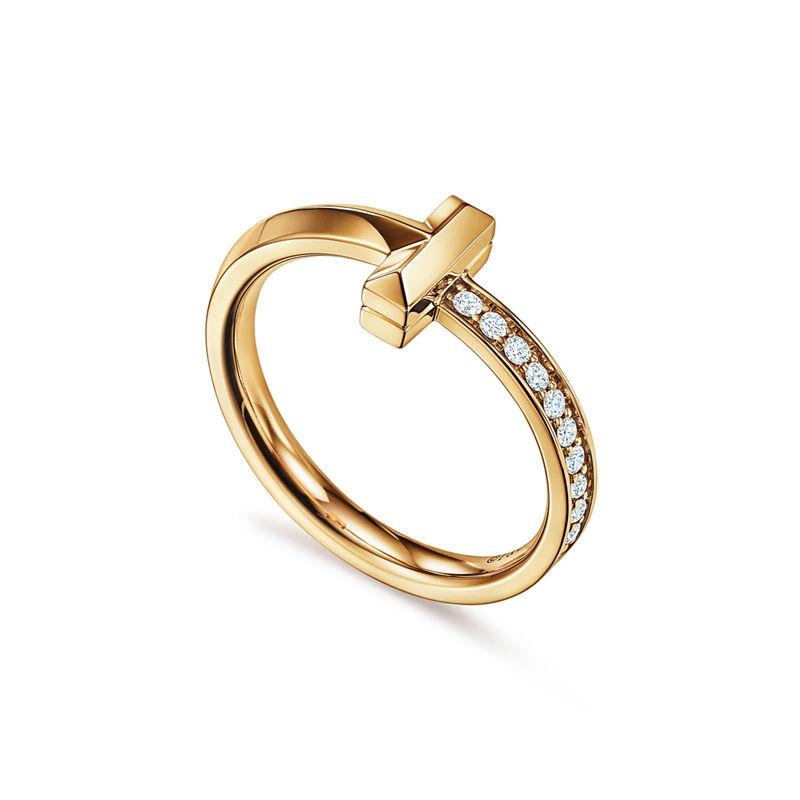 Tiffany & Co. Tiffany T T1 Anillo de oro amarillo con diamantes ÚLTIMAS EDICIONES
