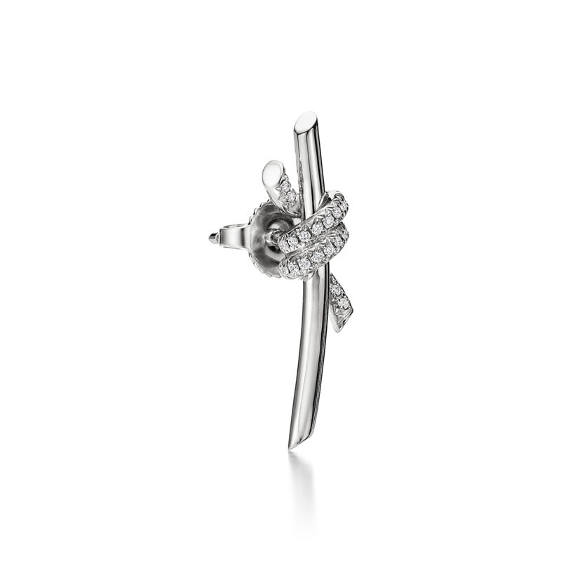 Tiffany & Co. Tiffany Knot Pendientes en oro blanco con diamantes Últimos 2 días