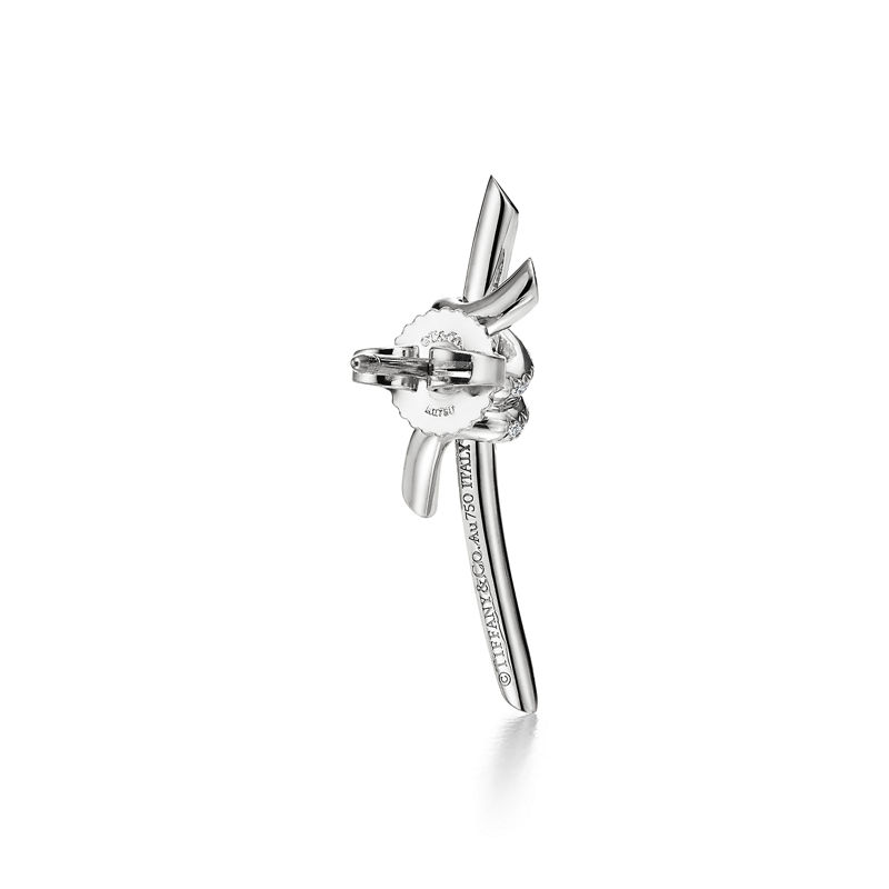 Tiffany & Co. Tiffany Knot Pendientes en oro blanco con diamantes Últimos 2 días